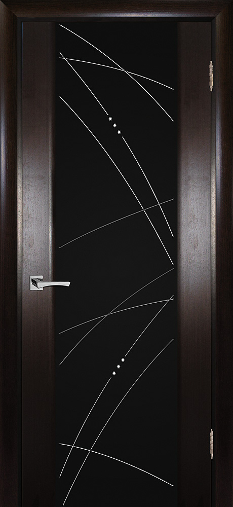 Дверь Страто 02 Тонированный черный дуб со стеклом
